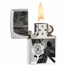 Zippo aansteker Jim Beam Barrel Chrome Brushed print