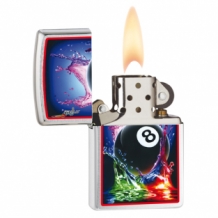 Zippo aansteker Mazzi - 8-ball brushed