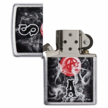 Zippo aansteker Sons of Anarchy Black & Red open