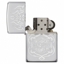 Zippo aansteker Harley-Davidson Logo in Flame open