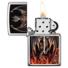 Zippo aansteker Anne Stokes Dragon Warrior open