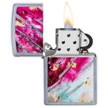 Zippo aansteker Mosaik Pink open