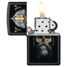 Zippo aansteker Skull Viking open