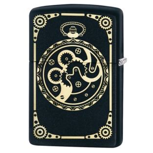 Zippo aansteker All Over Clock Mechanism achterzijde