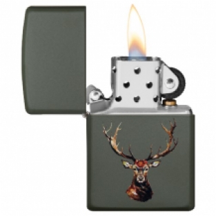 Zippo aansteker Deer Head open